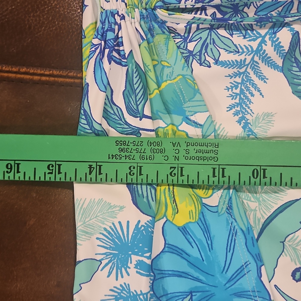 Bleu Rod Beattie High Waist Sarong Bikini Bottom: Blue/Green Tropical: Size- 12 - Picture 11 of 13